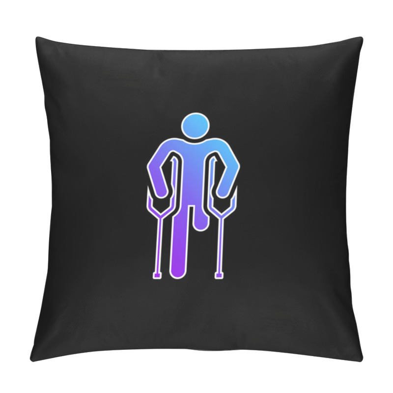 Personality  Amputee Blue Gradient Vector Icon Pillow Covers