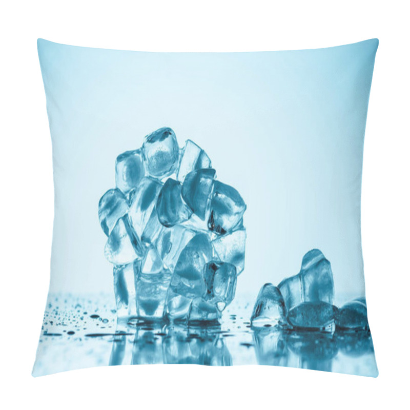 Personality  Melting Ice Cubes On White With Drops Pillow Covers