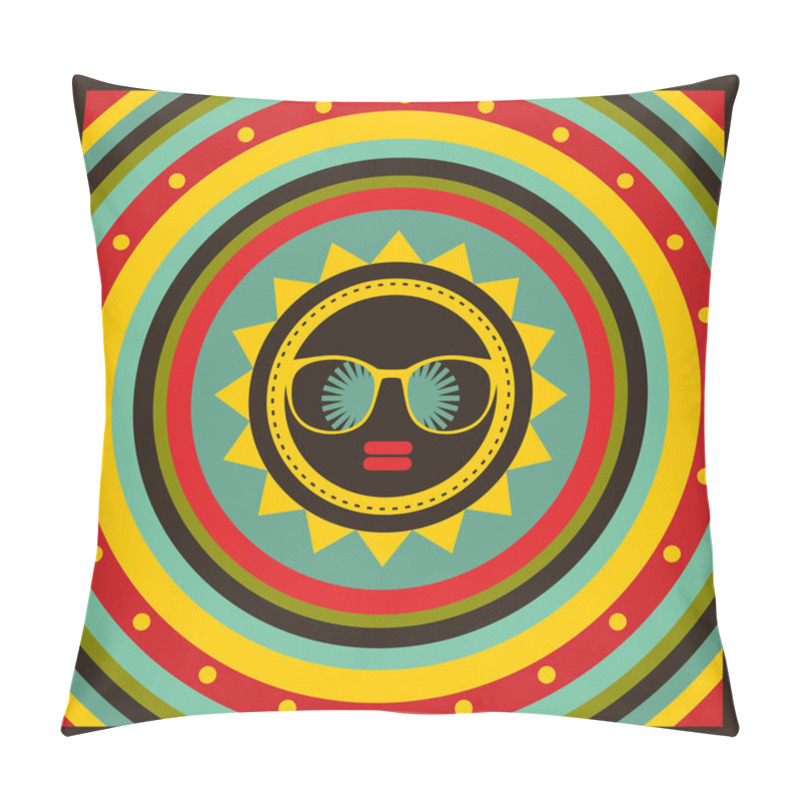 Personality  Summer Cover With Sun And Black Woman Face. Pillow Covers