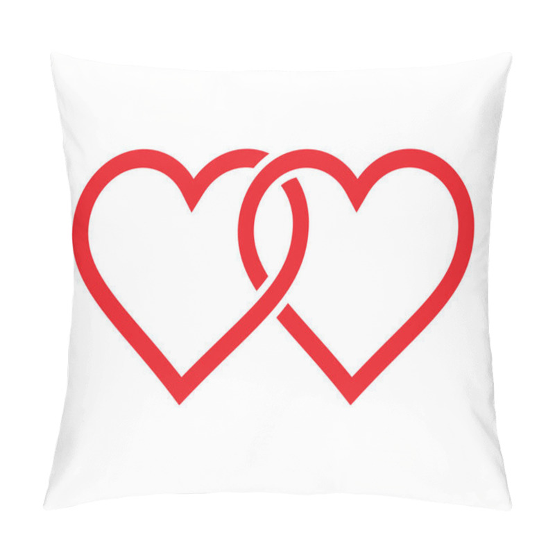 Personality  Two Twin Red Valentines Hearts Linked Together  Pillow Covers