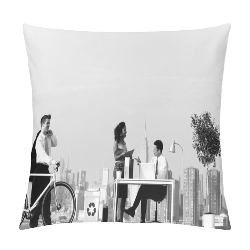 Personality  Business People At Meeting  Pillow Covers