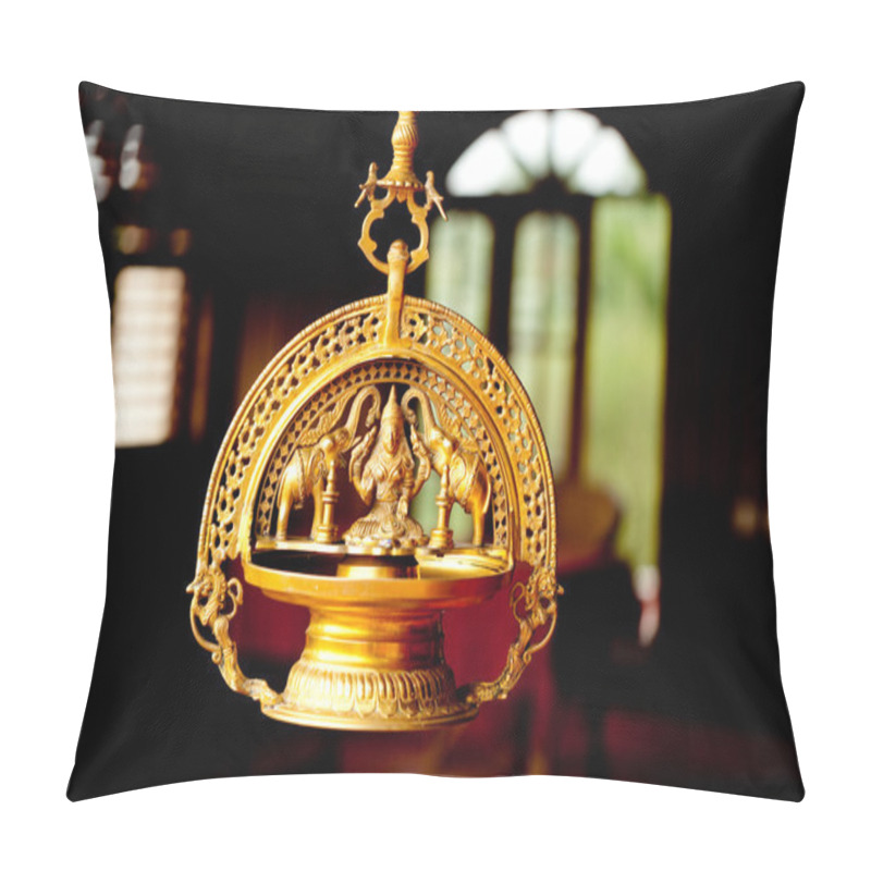 Personality  Gold Indian Goddess And Two Elephant Sculpture Pillow Covers