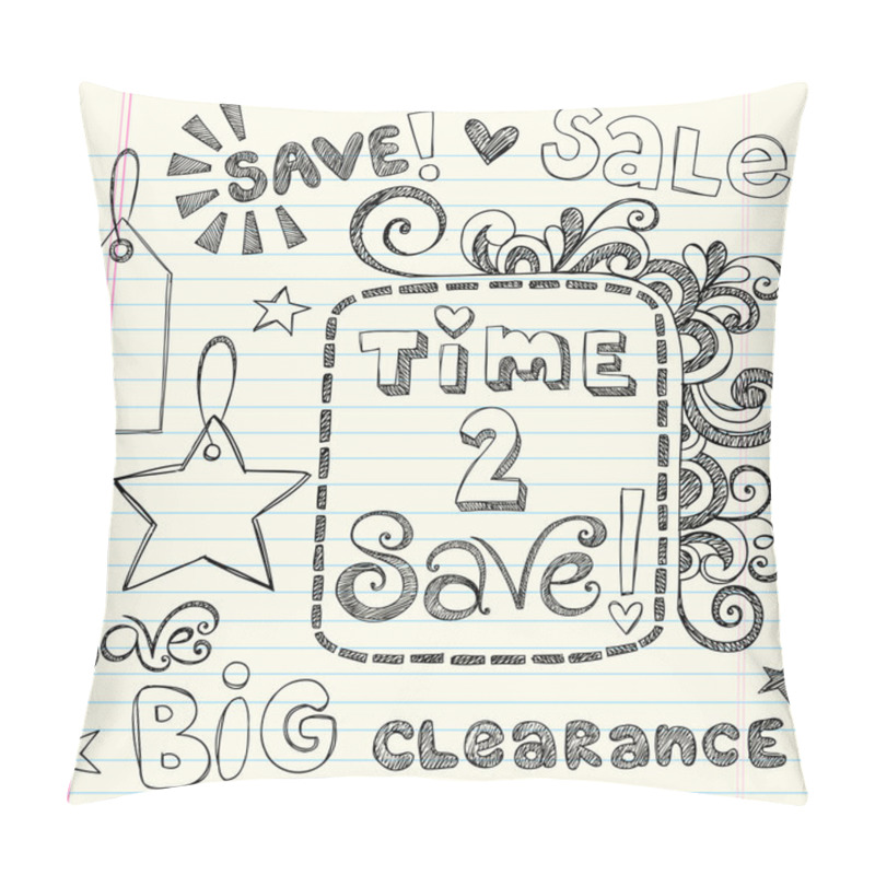 Personality  Sketchy Doodles Sale Coupon Doodles Vector Illustration pillow covers