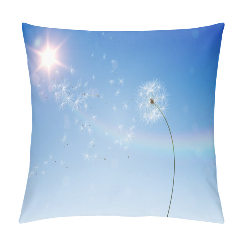 Personality  Dandelions Against Blue Sky Pillow Covers