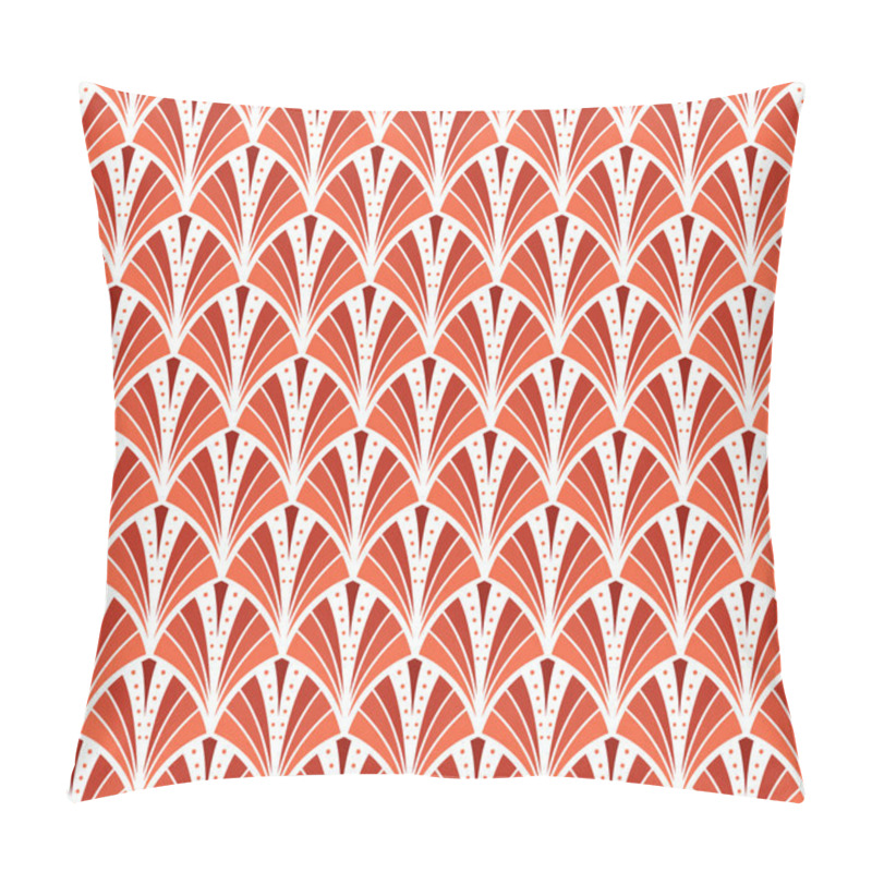 Personality  Classic Red Art Deco Seamless Pattern. Geometric Stylish Texture. Abstract Retro Vector Texture. Pillow Covers