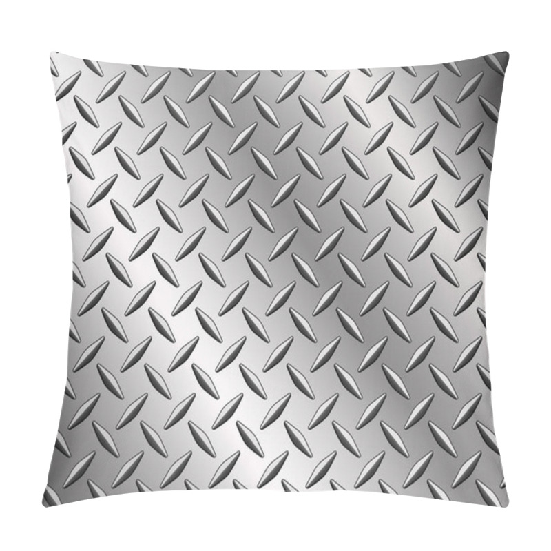 Personality  The Diamond Steel Metal Sheet Texture Background, Vector Illustration. Pillow Covers