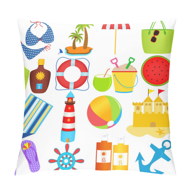 Personality  Icons : Beach In The Summer Theme Pillow Covers