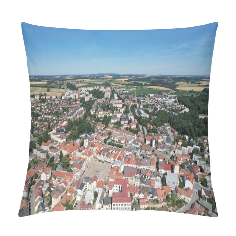 Personality  Pelhrimov Aerial Panorama Of Old Town Square On Church With Lookout Tower And Fountain, Czech Republic,Europe Pillow Covers