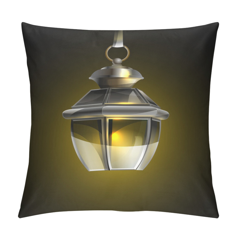 Personality  Old Lamp On A Black Background Pillow Covers