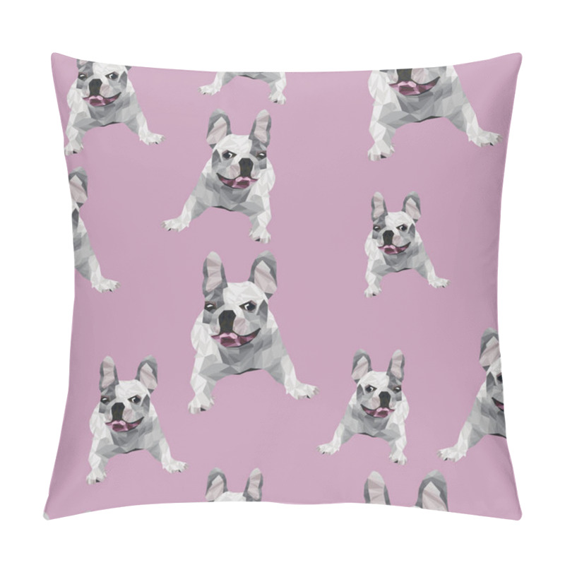 Personality  Polygonal Seamless Pattern. French Bulldog. For Textiles, Wallpapers, Prints. Pillow Covers