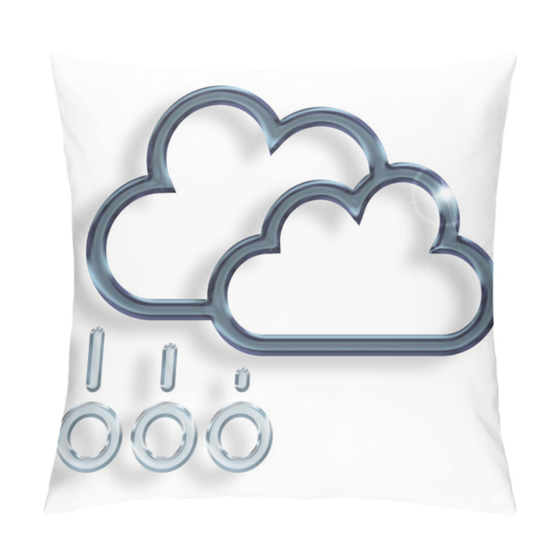 Personality  Two Dark Clouds With Hailstones On White Background Pillow Covers