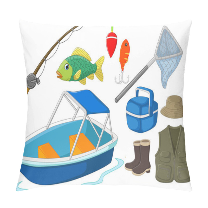 Personality  Collection Of Fishing Equipment Pillow Covers