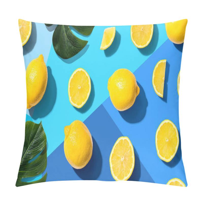 Personality  Fresh Yellow Lemons Overhead View Pillow Covers