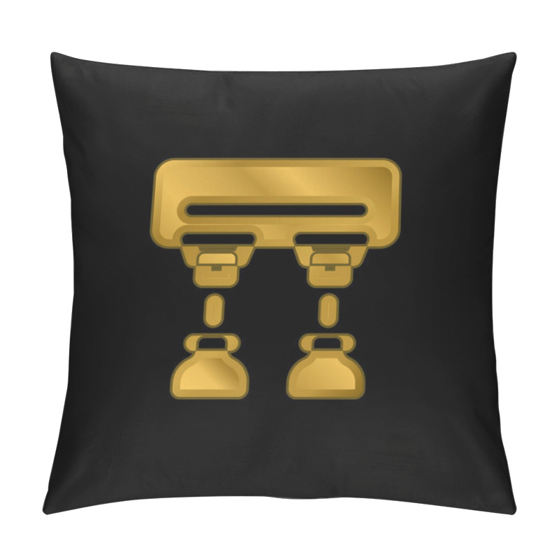 Personality  Assembly Line Gold Plated Metalic Icon Or Logo Vector Pillow Covers