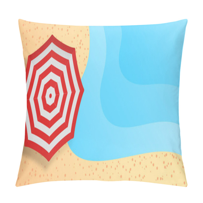 Personality  Summer Landscape, Seashore, Vector Illustration Pillow Covers