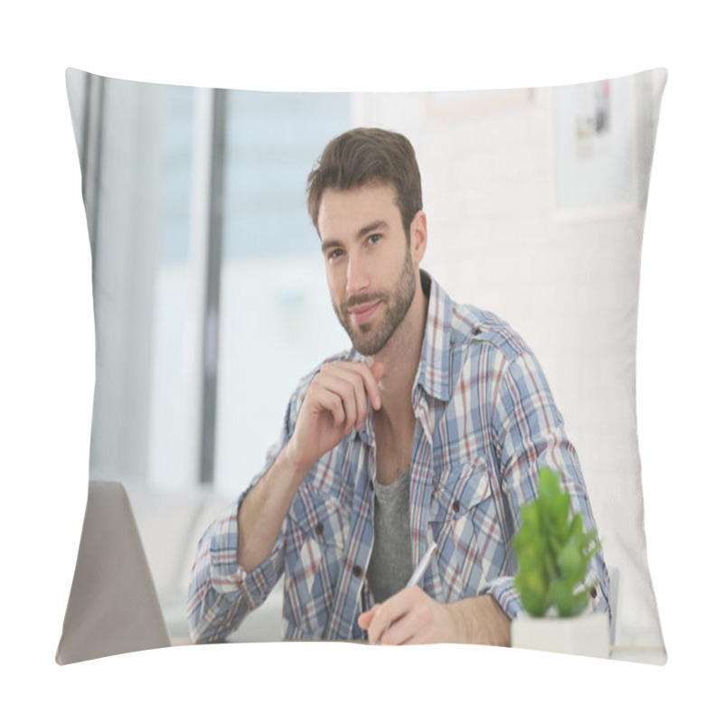 Personality  Businessman Taking Notes Pillow Covers