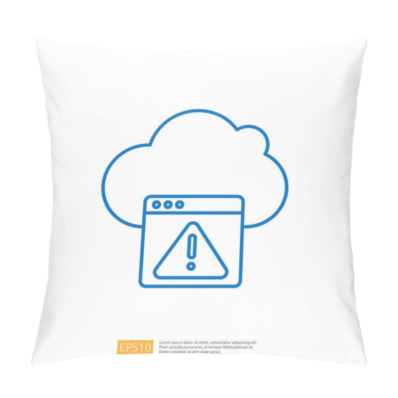 Personality  The Image Features A Cloud Symbol With A Web Browser Window Disp Pillow Covers