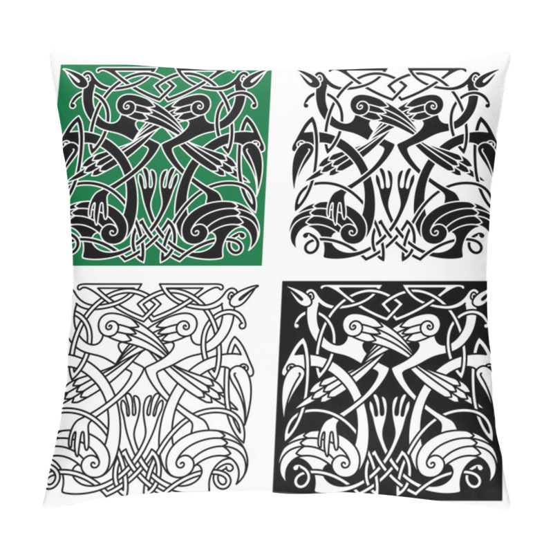 Personality  Heron Birds With Celtic Ornament Pillow Covers