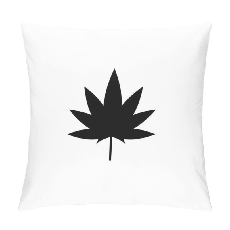 Personality  Cannabis Marijuana Leaf Hemp Flat Vector Icon Pillow Covers