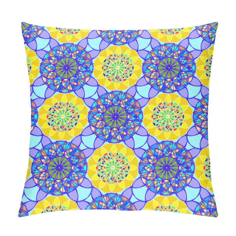 Personality  Stained Glass Kaleidoscope On A Background Of Leaves Seamless Pattern Pillow Covers