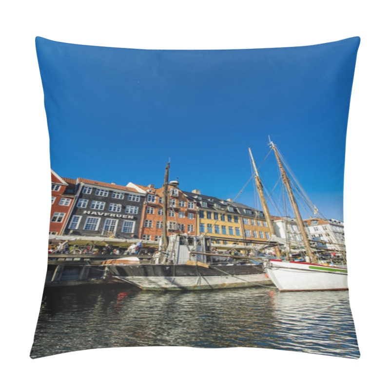 Personality  COPENHAGEN, DENMARK - JUNE 13, 2018: Detail From Nyhavn In Copenhagen, Denmark. Nyhavn Is A 17th Century Waterfront And Entertainment District In Copenhagen. Pillow Covers