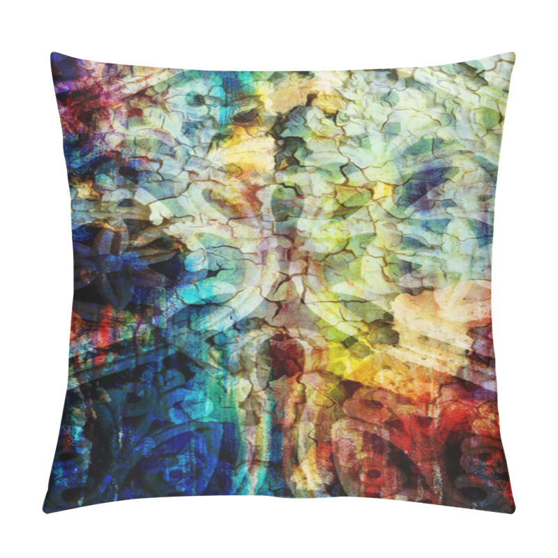 Personality  Floral Pattern With Ancient And Oriental Elements. Computer Collage. Pillow Covers