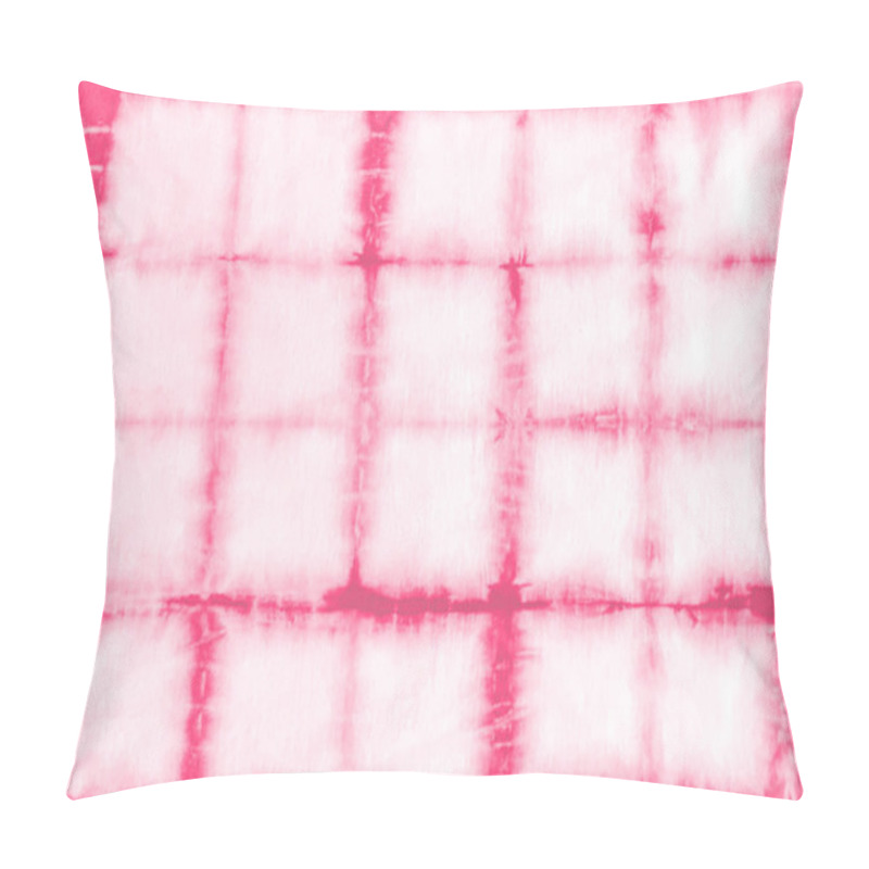 Personality  Tie Dye Shibori Pattern. Abstract Tie-dye Technique Hand Dyed Fabric. Pink Red Ornamental Stripes Elements On White Background. Abstract Striped Texture. Pillow Covers