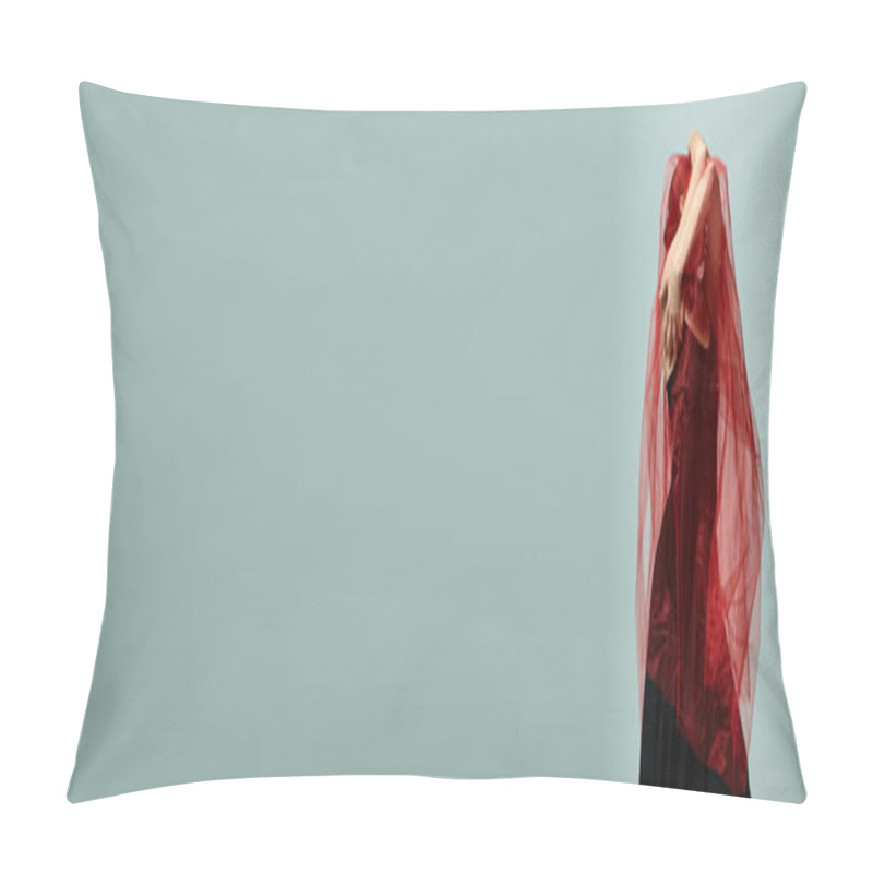 Personality  A Young Ballerina, Wearing A Long Black Dress, Dances Gracefully. Pillow Covers