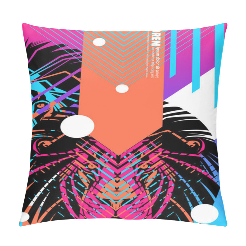 Personality  Cover With Design Of Lion's Head. Applicable For Banners, Placards, Posters, Flyers And Banner Designs.  Pillow Covers