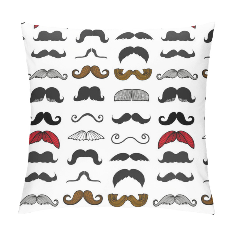 Personality  Moustache Icons Isolated Set As Labels -Stock Illustration Pillow Covers