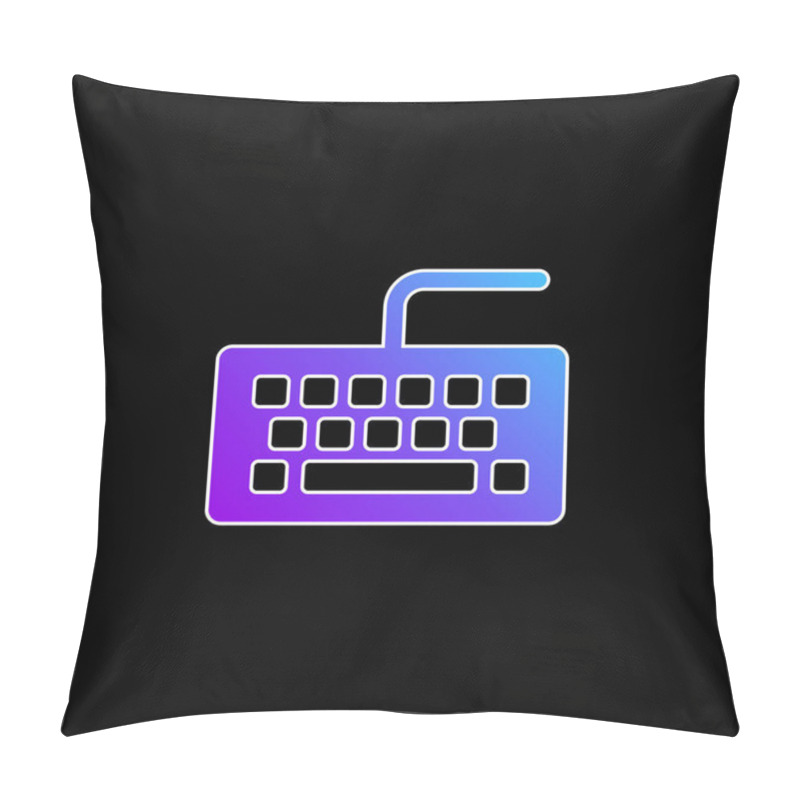 Personality  Black Keyboard Blue Gradient Vector Icon Pillow Covers