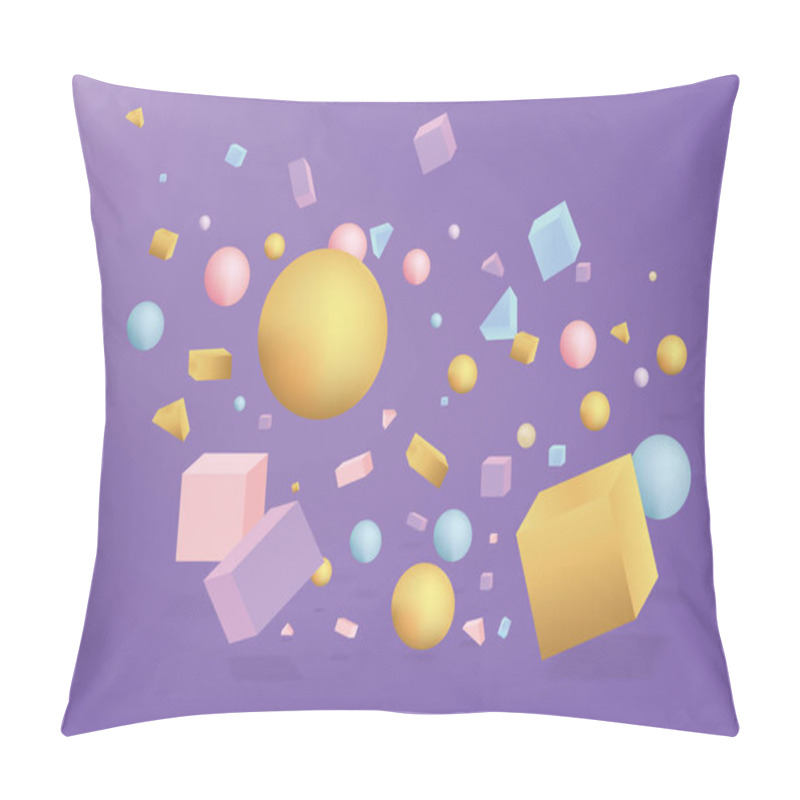 Personality  3d Figures Realistic Vector Primitives Composition Pillow Covers