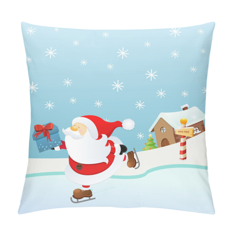 Personality  Ice Skating Santa Pillow Covers