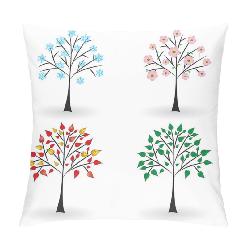 Personality  Tree In Four Seasons. Pillow Covers