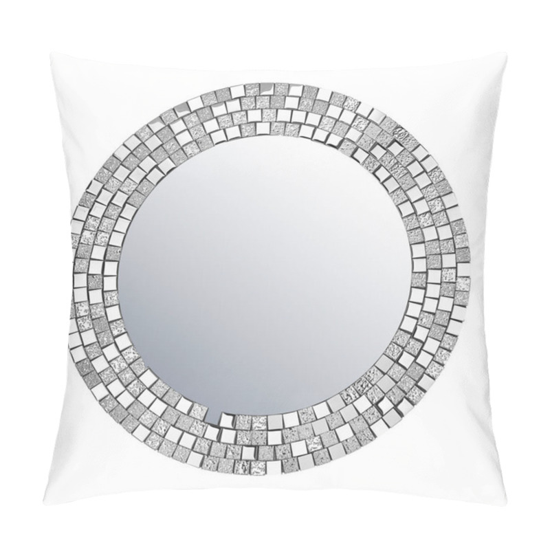 Personality  Round Mosaic Mirror With Reflective Tiles Pillow Covers