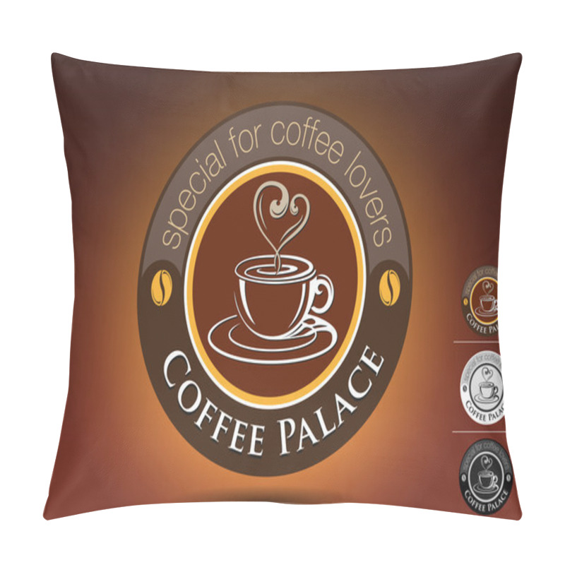 Personality  Coffee Palace, Vector Pillow Covers