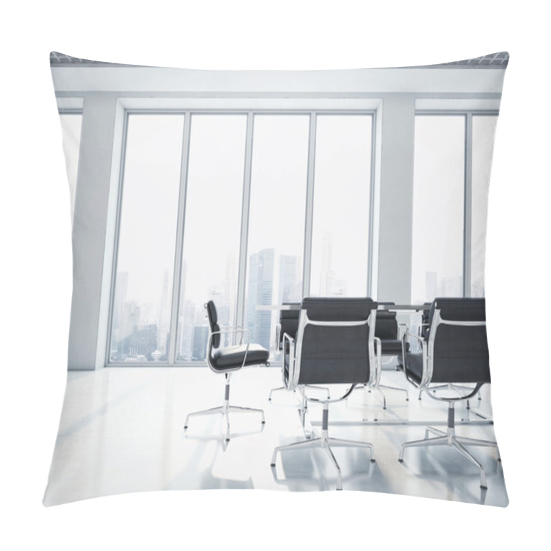 Personality  Office Interior With Large Windows Pillow Covers