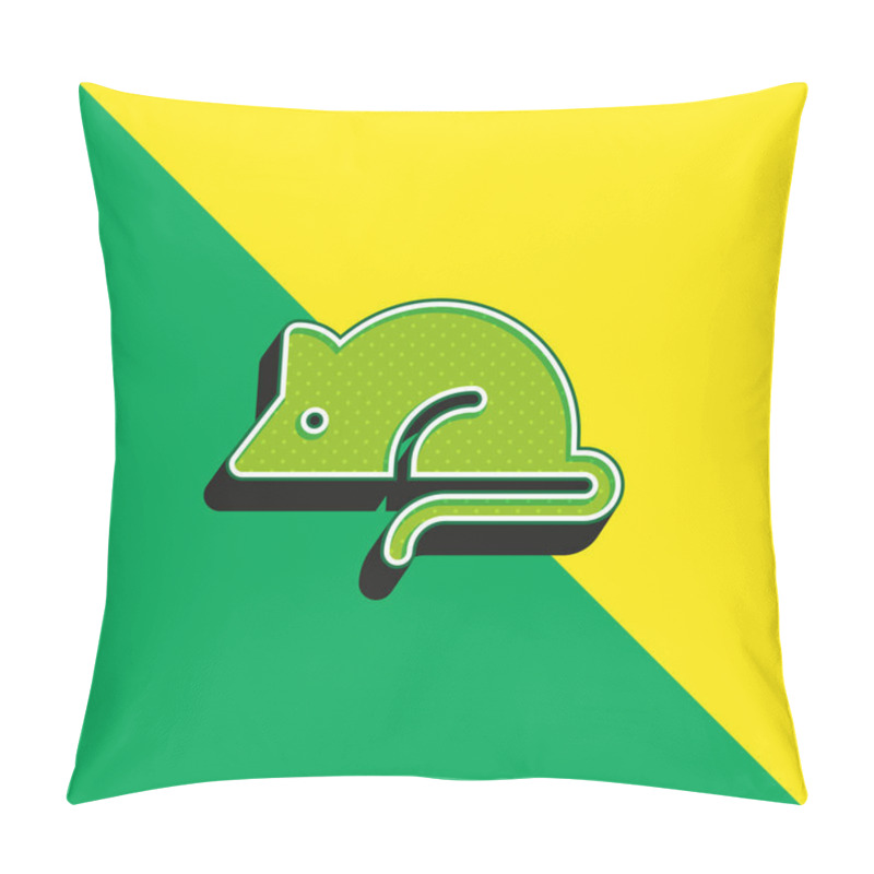 Personality  Animal Testing Green And Yellow Modern 3d Vector Icon Logo Pillow Covers