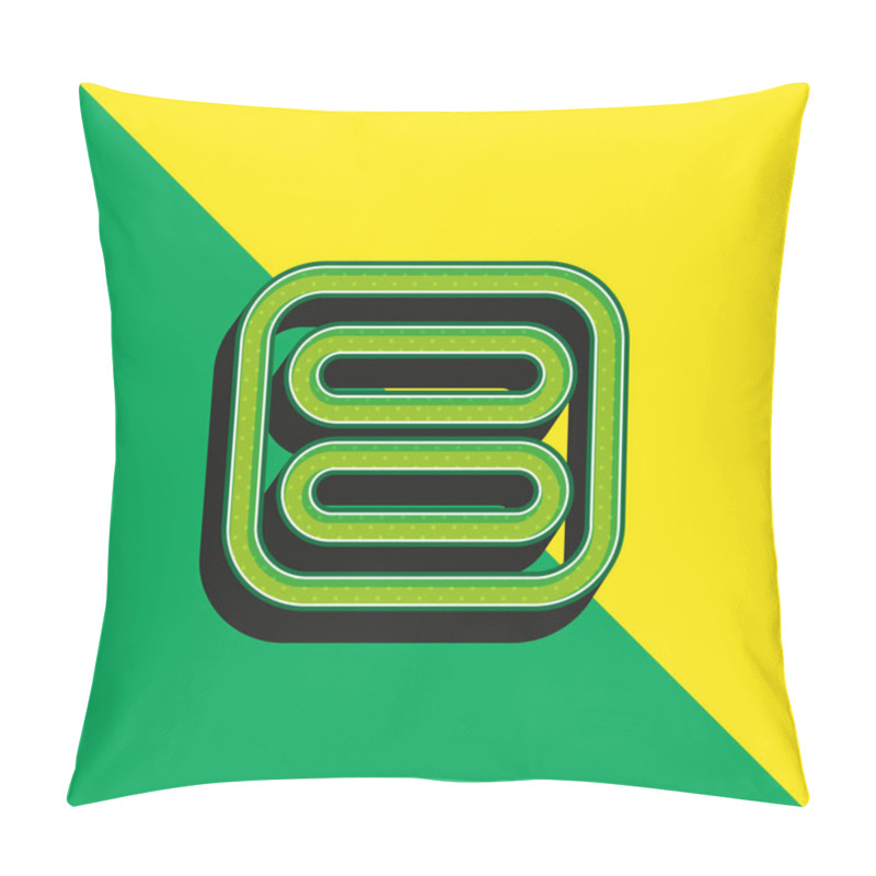 Personality  Activated Green And Yellow Modern 3d Vector Icon Logo Pillow Covers