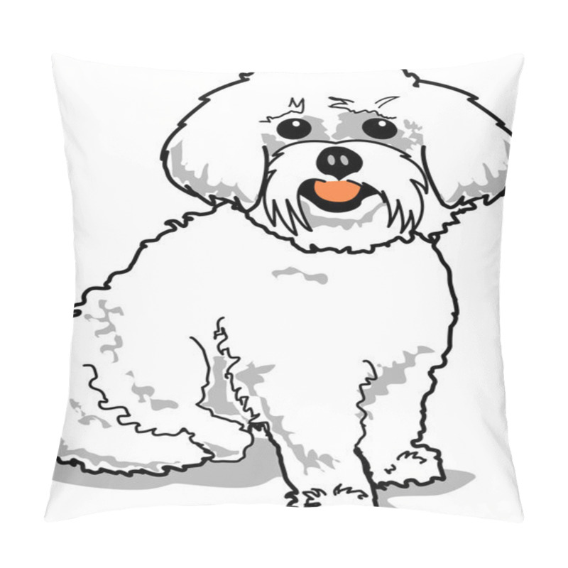 Personality  Sitting Happy White Maltese Dog Pillow Covers