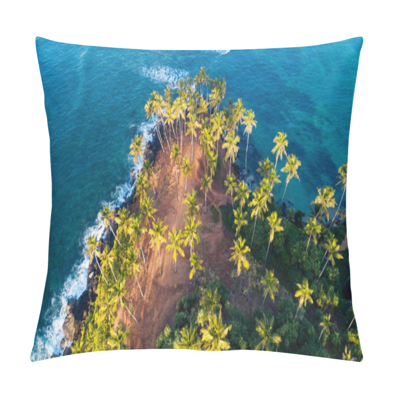 Personality  Aerial View Of Coconut Trees At Seaside The Morning,Sri Lanka Pillow Covers