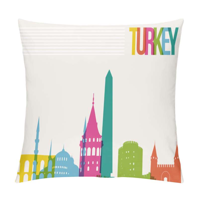 Personality  Travel Turkey Destination Landmarks Skyline Background Pillow Covers