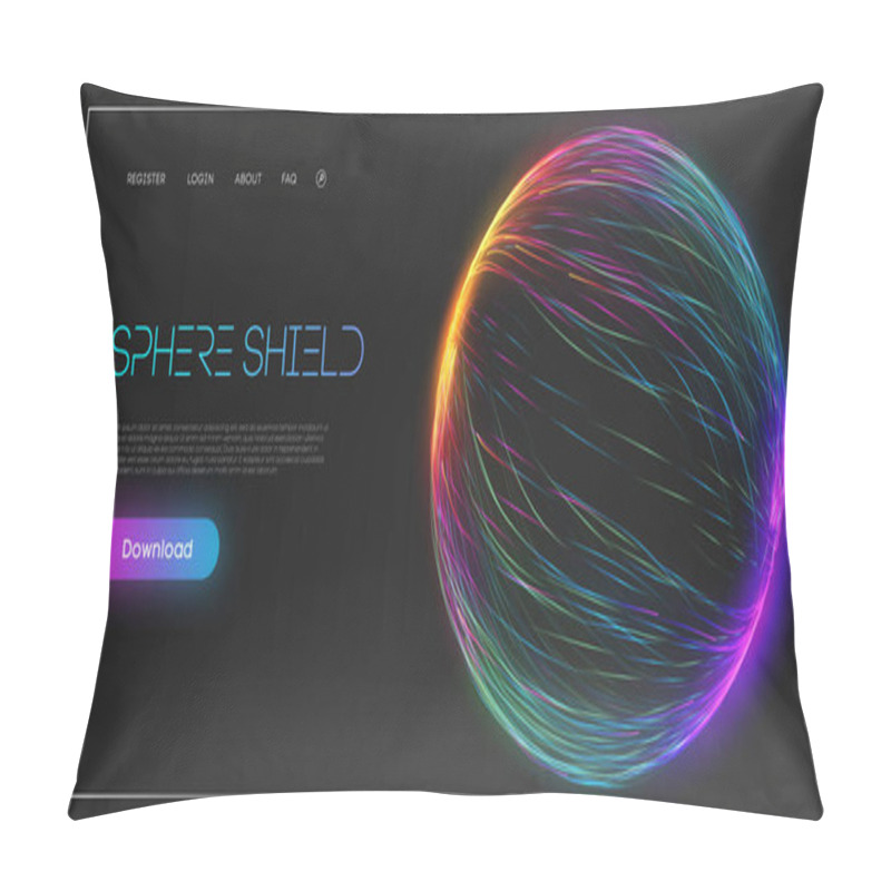 Personality  Sphere Shield Protect In Abstract Style. Virus Protection Bubble. Blue Abstract Antiviral Futuristic Technology Background. 3d Blue Energy Ball Barrier Illustration. Pillow Covers