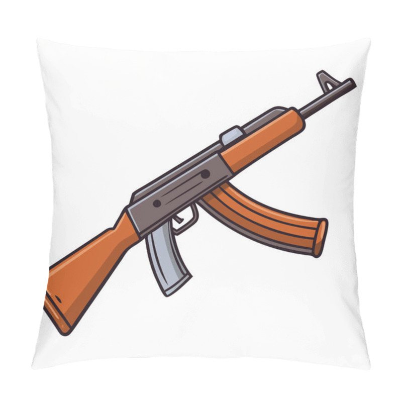 Personality  AK-47 Gun , Police Weapon Vector Design, Military Vector Design Illustration. Pillow Covers