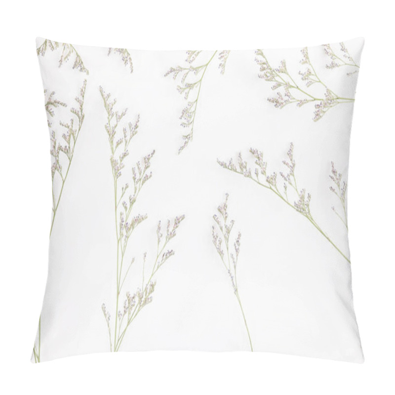 Personality  Caspia Flower Little Purple Flower Plant Isolated In White Background In Top View Pillow Covers