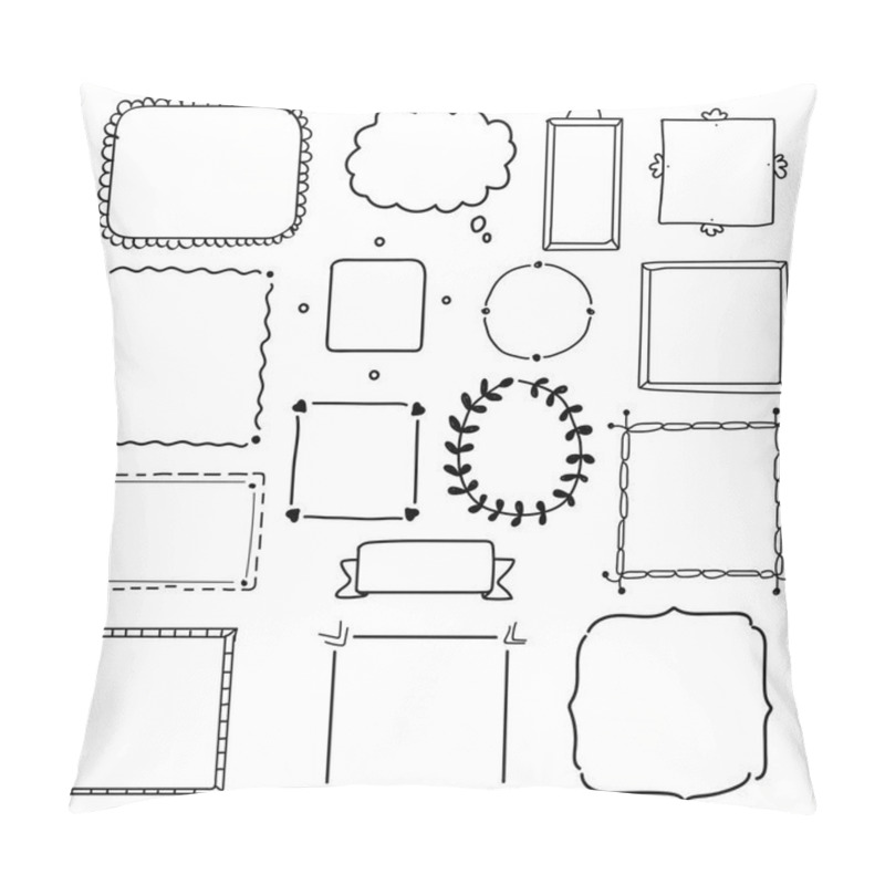 Personality  Hand Drawn Frame Vector Set. Wreath Collection. Pillow Covers