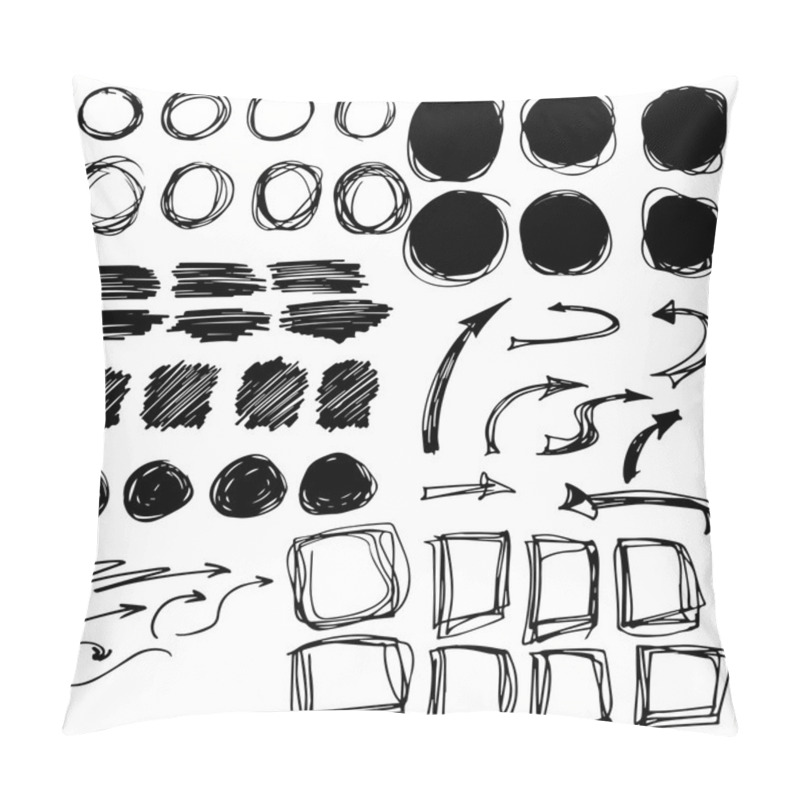 Personality  Set Of Black Grunge Brush Strokes. Vector Collection. Hand Drawn Pillow Covers