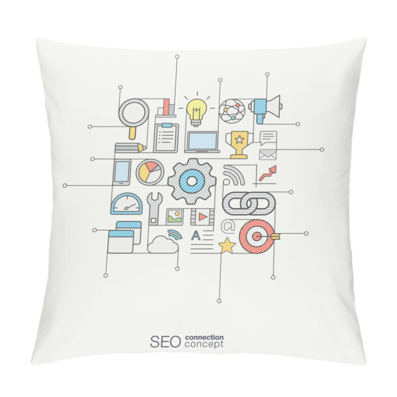 Personality  SEO Integrated Thin Line Symbols Pillow Covers