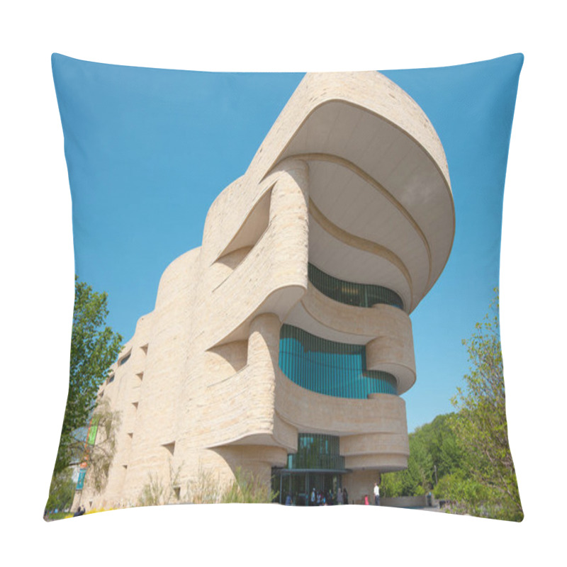 Personality  Washington, D.C., United States - View Of The Front Facade Of The National Museum Of The American Indian Of The Smithsonian Institution. Pillow Covers