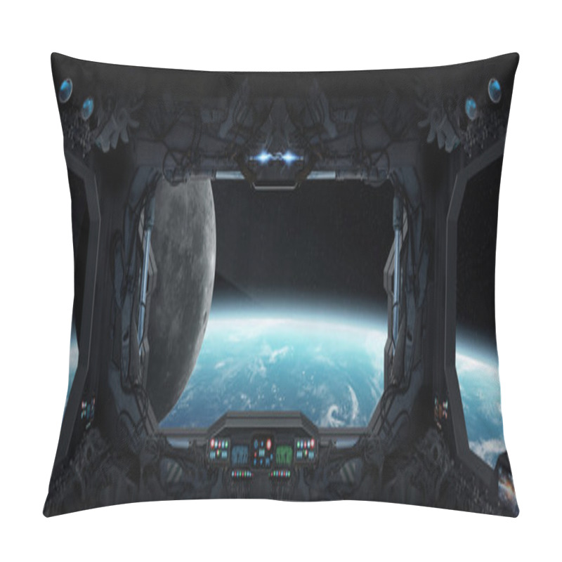 Personality  View Of Planet Earth From Inside A Space Station Pillow Covers